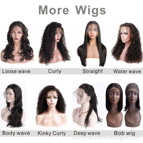 Wholesale Colored Cuticle Aligned Hair Transparent HD  100% Brazilian Virgin Remy Lace Front Human Hair Wigs For Black Women